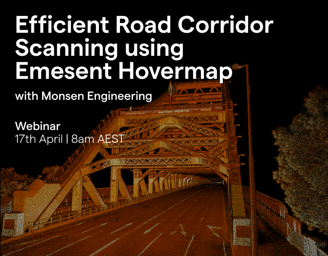 다음 기술을 활용한 효율적인 도로 통로 스캐닝 Emesent Hovermap